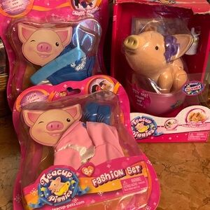 Toy Teck Teacup Piggies Allegra Pig & 2 Fashion Sets Outfits NEW